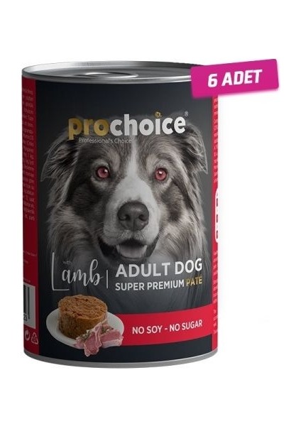 6 Adet - Pro Choice Adult Kuzulu Yetişkin Köpek Konservesi 400 gr