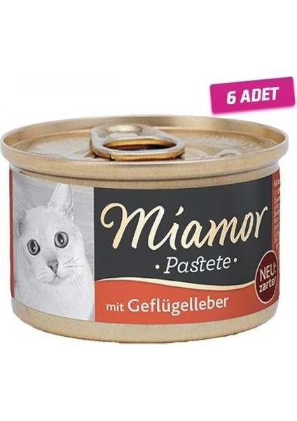 6 Adet - Miamor Pastete Ciğerli Tahılsız Kedi Konservesi 85 gr