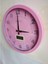 Isı Ölçer Termometreli Metal Pembe Salon Duvar Saati 39 cm 2
