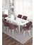Concept Eva Serisi 80 x 132 cm Açılabilir Mdf Mutfak Masa Takımı Beyaz Masa ve 6 Sandalye 2
