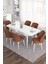 Concept Eva Serisi 80 x 132 cm Açılabilir Mdf Mutfak Masa Takımı Beyaz Masa ve 6 Sandalye 2