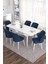 Concept Eva Serisi 80 x 132 cm Açılabilir Mdf Mutfak Masa Takımı Beyaz Masa ve 6 Sandalye 2