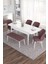Concept Eva Serisi 80 x 132 cm Benchli Açılabilir Mdf Mutfak Masa Takımı Beyaz Masa ve 4 Sandalye 2
