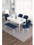 Concept Eva Serisi 80 x 132 cm Benchli Açılabilir Mdf Mutfak Masa Takımı Beyaz Masa ve 4 Sandalye 1