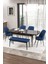 Concept Zen Serisi Bench'li 80 x 132 cm Açılabilir Mdf Mutfak Masası Takımı Siyah Mermer Desen 2