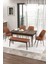 Concept Zen Serisi Bench'li Mdf Açılabilir 80 x 132 cm 1.sınıf Mutfak Masası Takımı - Barok Ahşap Desen 1
