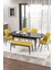 Concept Zen Serisi Bench'li 80 x 132 cm Açılabilir Mdf Mutfak Masası Takımı Siyah Mermer Desen 2