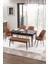 Concept Zen Serisi Bench'li 80 x 132 cm Açılabilir Mdf Mutfak Masası Takımı Siyah Mermer Desen 1
