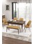 Concept Zen Serisi Bench'li Mdf Açılabilir 80 x 132 cm 1.sınıf Mutfak Masası Takımı - Barok Ahşap Desen 1