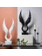 Dekoratif Modern Kanat Heykeli (44X22CM) Siyah- Beyaz 2 Adet 1