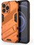 Apple iPhone 13 Pro Max Için Standlı Sert Pc + Yumuşak Tpu Çift Katmanlı Telefon Kılıfı - Turuncu (Yurt Dışından) 5