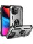 Apple iPhone 13 Pro Max Için Döner Halkalı Pc + Tpu Darbeye Dayanıklı Hibrit Kılıf - Gümüş (Yurt Dışından) 1