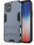 Apple iPhone 12 Mini 5.4 Inç Uyumlu Plastik + Tpu Hibrit Standlı Telefon Kılıfı - Mavi (Yurt Dışından) 1