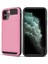 Apple iPhone 12 Pro 6.1 Uyumlu Kart Tutuculu Pc + Tpu Hibrit Telefon Kılıfı - Pembe (Yurt Dışından) 1