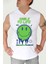 Hayata Gülümse Beyaz Kapşonlu Kesilk Kol|kolsuz Erkek Atlet T-Shirt 1