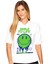 Hayata Gülümse Beyaz Kapşonlu Kısa Kollu Kadın T-Shirt 1