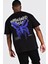 Akan Kelebek Siyah Kısa Kollu Arka Baskılı Erkek Oversize T-Shirt 1