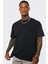 Akan Kelebek Siyah Kısa Kollu Arka Baskılı Erkek Oversize T-Shirt 2