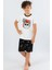 104216-0505 Çocuk Şort Beyaz Pijama Takımı 1