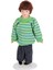 1/12 Dollhouse Mini Porselen Bebek Kahverengi Saç Green Sweater Küçük Çocuk (Yurt Dışından) 1