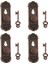 4 Parça 1/12 Dollhouse Minyatür Vintage Kapı Kilitleri ile Anahtarları - Bronz (Yurt Dışından) 2