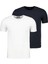 T8569 İkili Set Bisiklet Yaka Erkek T-Shirt-Lacivert - Beyaz 1