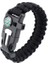 9595 Pusulalı & Magnezyum Çubuklu Paracord Bileklik Siyah 1