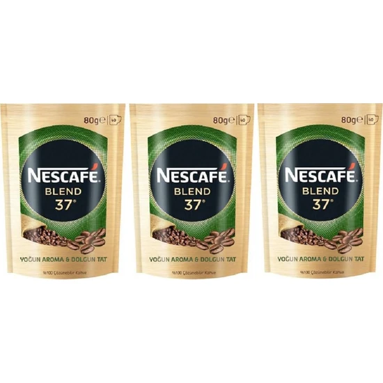 Nescafe Blend 37 Yoğun Aroma ve Dolgun Tat 80 gr x 3