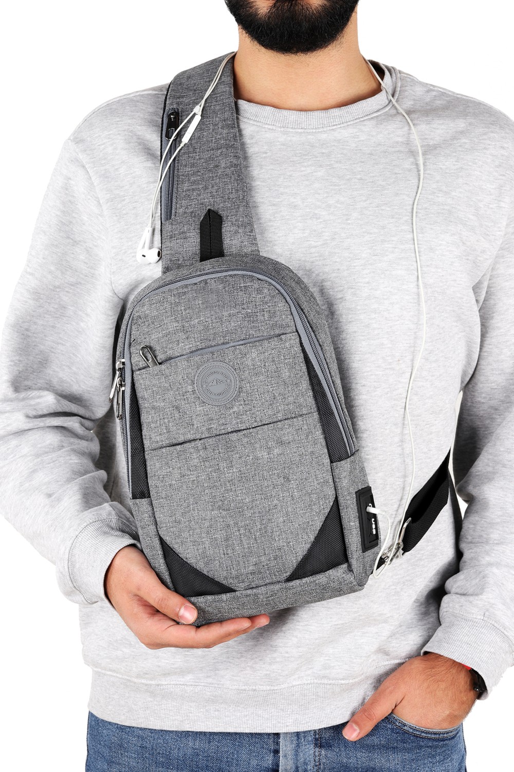 Strong Bag Strong Kulaklık Çıkışlı Tek Kol Göğüs ve Sırt Çantası ,çapraz Çanta Body Bag TK02 görsel 6