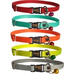 Coco Pet Kedi Boyun Tasması Zilli  5'li Set  20-37  cm Turuncu Turkuaz Sarı Gri Kırmızı