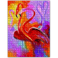 Cakapuzzle Filamingo Kuşlar Yağlı Boya 120 Parça Puzzle Yapboz Mdf (Ahşap)