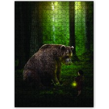 Cakapuzzle Ormanda Ayı ve Küçük Kız 120 Parça Puzzle Yapboz Mdf (Ahşap)