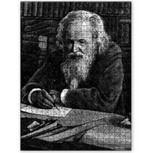 Cakapuzzle Mendeleev Siyah Beyaz Çalışma 120 Parça Puzzle Yapboz Mdf (Ahşap)