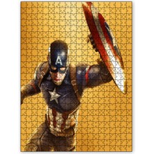 Cakapuzzle Captain America Sarı Zemin 1000 Parça Puzzle Yapboz Mdf (Ahşap)