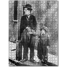 Cakapuzzle Charlie Chaplin ve Jackie Coogan The Kid'de 120 Parça Puzzle Yapboz Mdf (Ahşap)