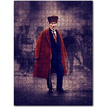 Cakapuzzle Siyah Beyaz Cephede Renkli Atatürk 120 Parça Puzzle Yapboz Mdf (Ahşap)