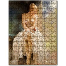 Cakapuzzle Ressam Daniel Gerhartz Beyaz Elbiseli Kadın Yağlı Boya 120 Parça Puzzle Yapboz Mdf(Ahşap)