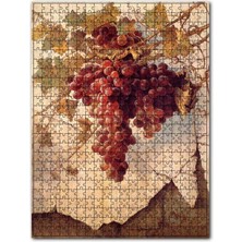 Cakapuzzle Dalda Kırmızı Üzüm Ahşap Zeminde Görseli 120 Parça Puzzle Yapboz Mdf (Ahşap)