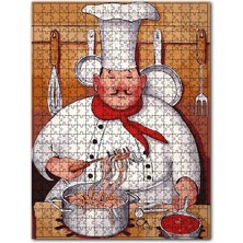 Cakapuzzle Makarna Yapan Aşçı Görseli 120 Parça Puzzle Yapboz Mdf (Ahşap)