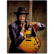 Cakapuzzle John Lee Hooper ve Gitarı Renkli 120 Parça Puzzle Yapboz Mdf (Ahşap)
