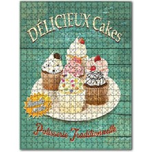 Cakapuzzle Lezzetli Kek Afişi Görseli 120 Parça Puzzle Yapboz Mdf (Ahşap)