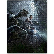 Cakapuzzle Jurassic World Motorlu Chris Pratt ve Raptorlar 120 Parça Puzzle Yapboz Mdf (Ahşap)