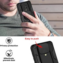 Case 4U Xiaomi Redmi Note 9 Pro/9s Kılıf Kamera Korumalı Sürgülü Vega Yüzüklü Armor Military Tank Zırh Lacivert