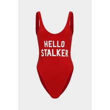 Açelya Okcu Hello Stalker Sloganlı Push Up Mayo