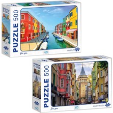 Venedik - Galata Kulesi 500 Parça Puzzle 2'li Set