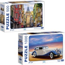 Klasik Araba - Galata Kulesi 2'li Puzzle Set