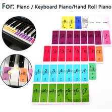 Perfk Renkli Piyano Klavye Çıkartmaları Çocuklar Için Çıkarılabilir Yeni Başlayanlar Piyano Öğrenme (Yurt Dışından)