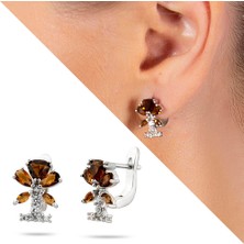 DAVİD BLACK Zultanit Taşlı Kır Çiçeği Tasarım 925 Ayar Gümüş Küpe