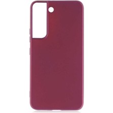 Smcase Samsung Galaxy S22 Plus Kılıf Korumalı Premier Mat Silikon + Full Ekran Koruyucu Mürdüm
