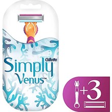 Gillette Simply Venus 3 Tıraş Makinesi + Yedek Tıraş Bıçağı 3'lü  Tıraş Bıçağı